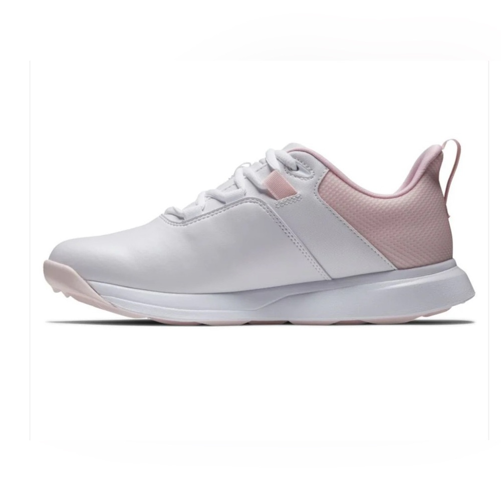 FOOTJOY WOMEN'S PROLITE SPIKELESS LACED GOLF SHOES - WHITE/PINK - Picture 4 of 9